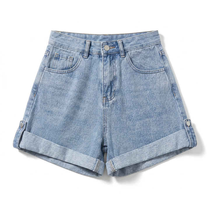 Elise Denim Shorts - Color:Light Blue;Size:XS