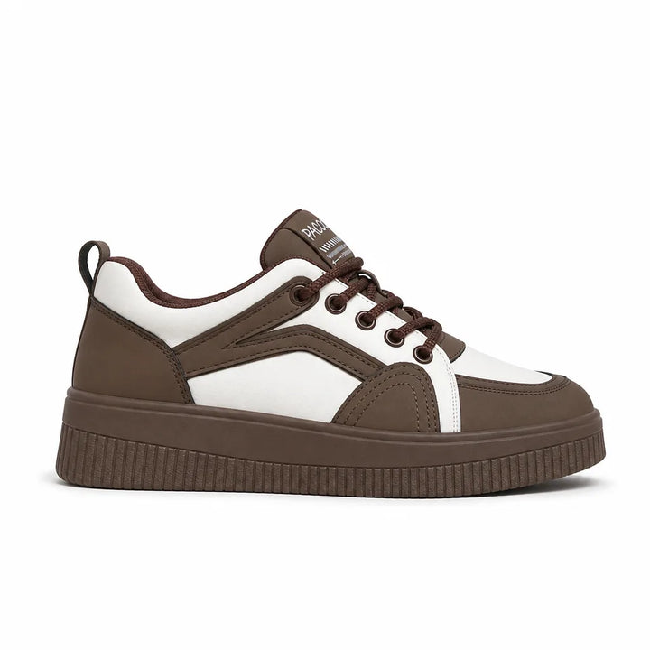 Women's Brown 4cm heel Franklin Platform Lace-Up Sneakers