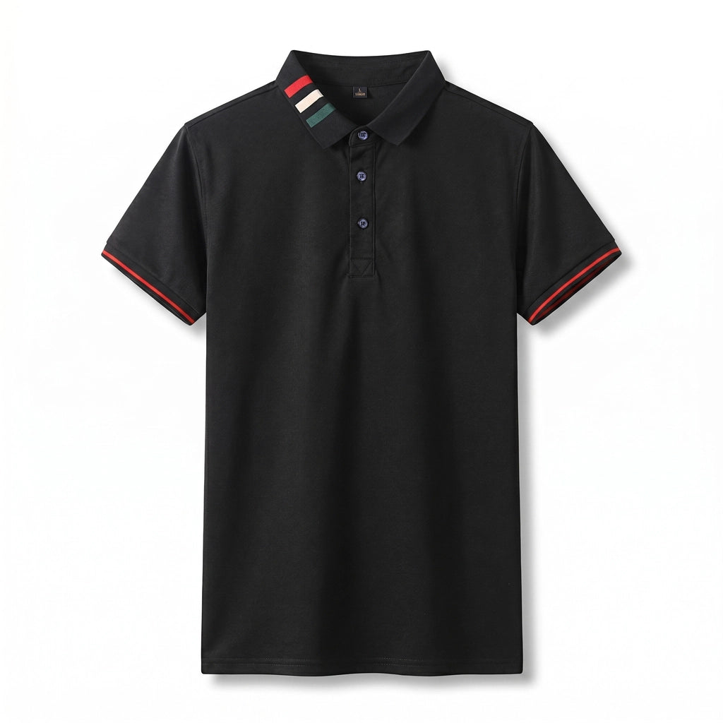 Emerson Cotton Polo Shirt - Color:Black;Size:XS