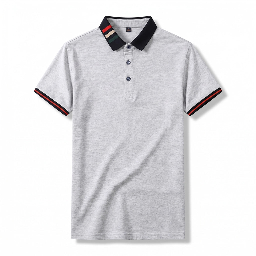 Emerson Cotton Polo Shirt - Color:Gray;Size:XS