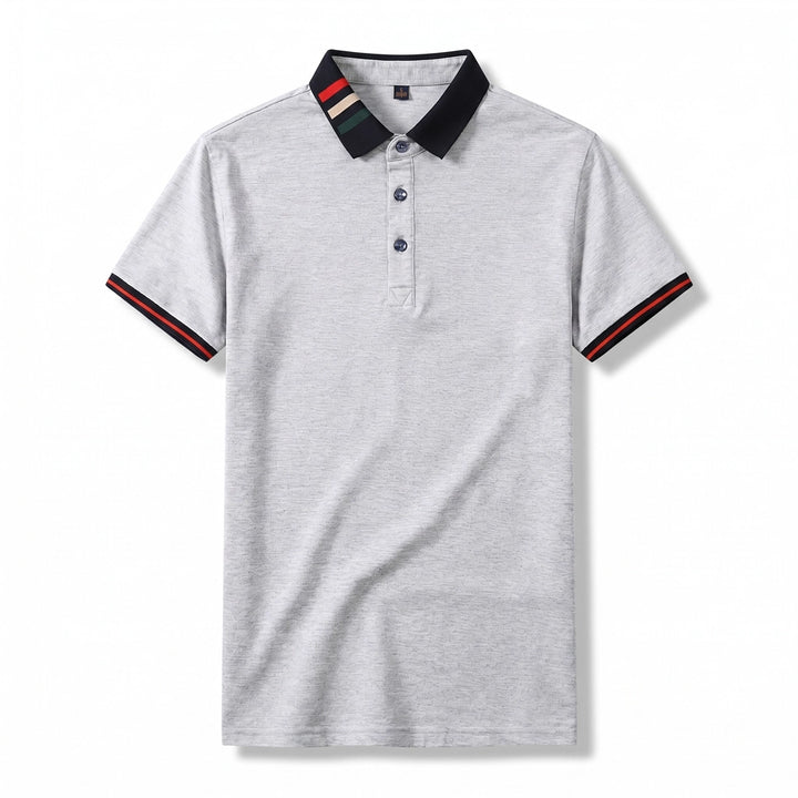 Emerson Cotton Polo Shirt - Color:Gray;Size:XS