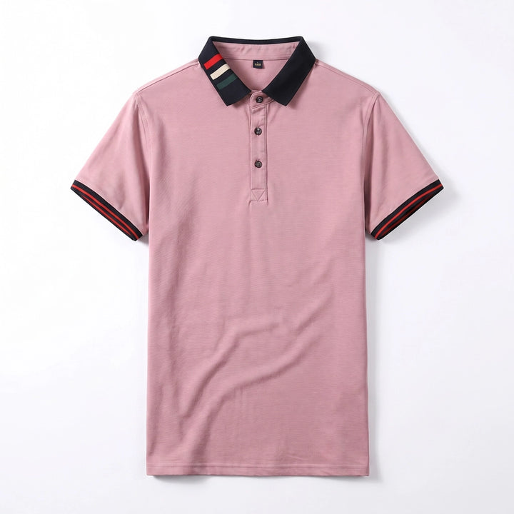 Emerson Cotton Polo Shirt - Color:Pink;Size:XS