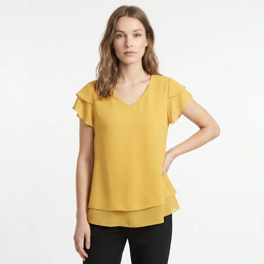 Ginger Walton V-Neck Chiffon Top 2