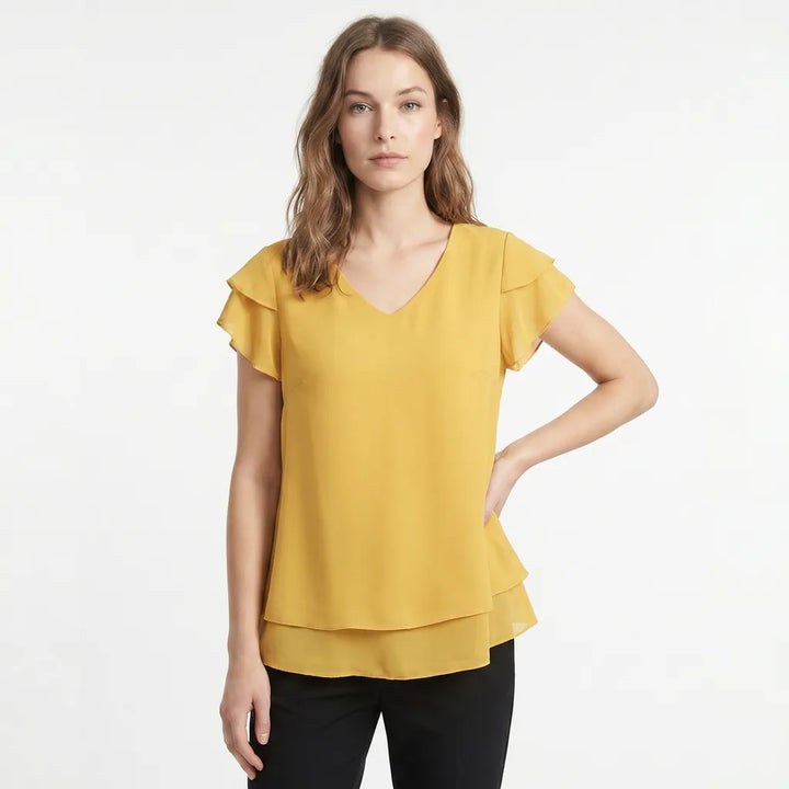Ginger Walton V-Neck Chiffon Top 2
