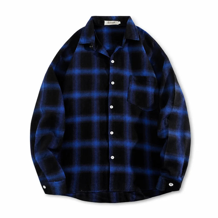Erick Washed Work Shirt  - Color:Blue;Size:S