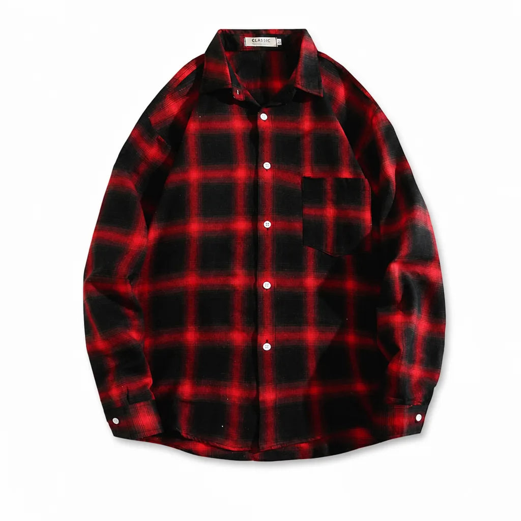 Erick Washed Work Shirt  - Color:Red;Size:S