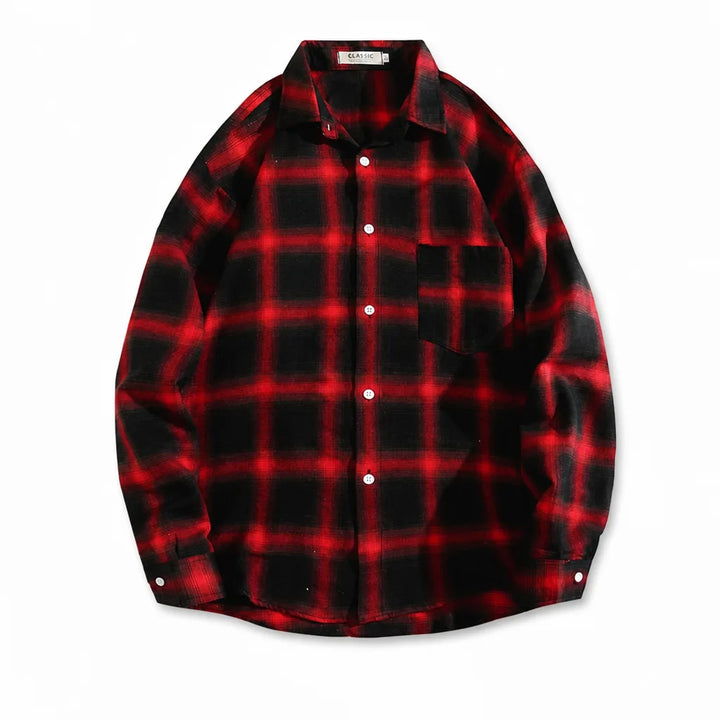 Erick Washed Work Shirt  - Color:Red;Size:S
