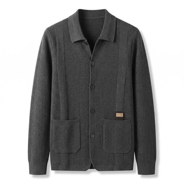 Ethan Knit Cardigan Jacket  - Color:Gray;Size:S