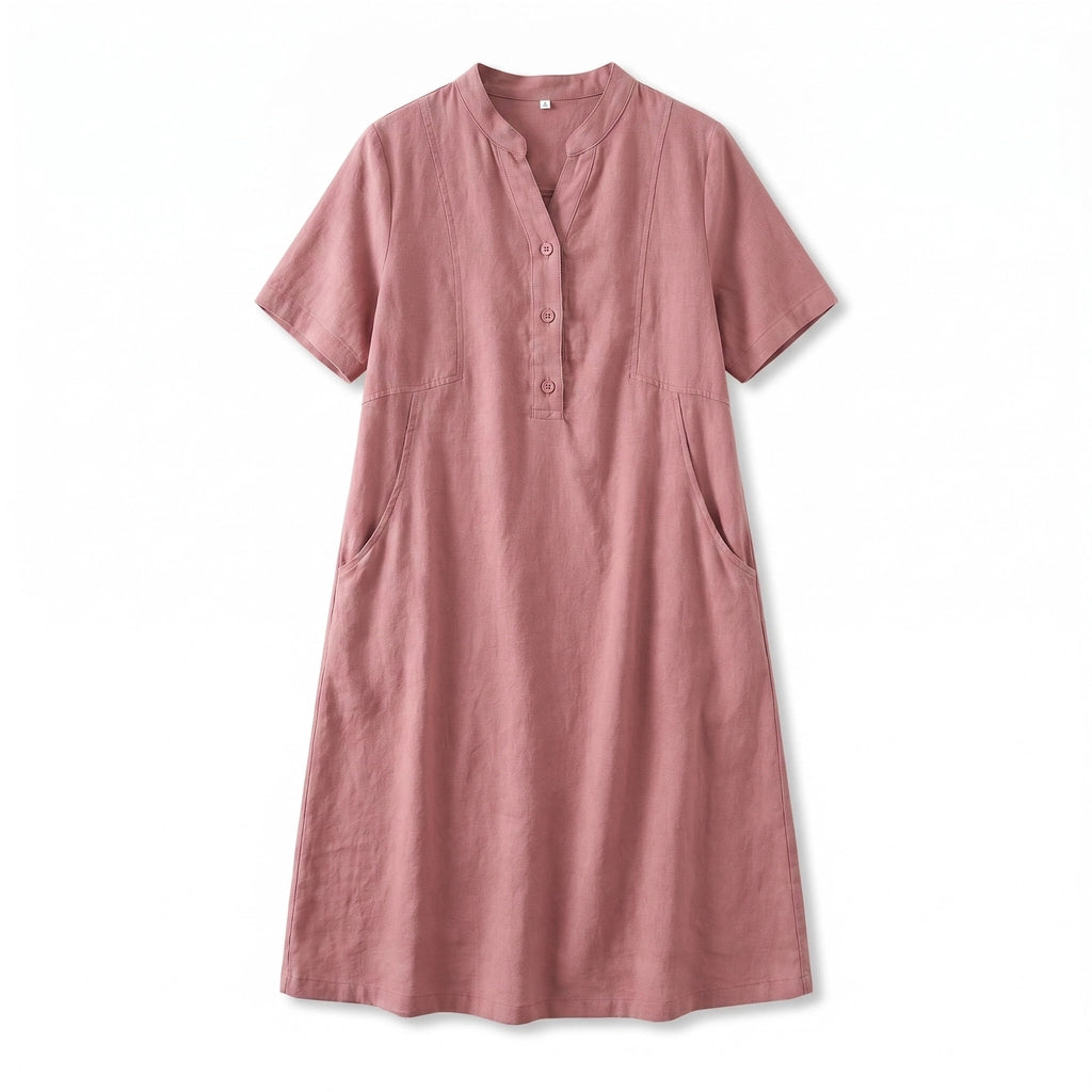 Evangeline Midi Dress - Color:Pink;Size:S