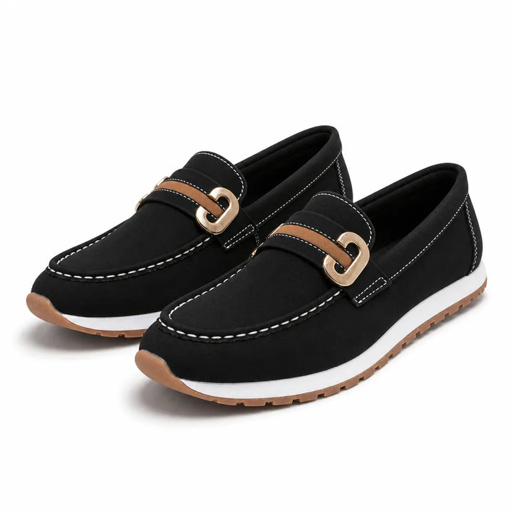 Evelyn Buckle Platform Loafers - Color:Black;Size:36