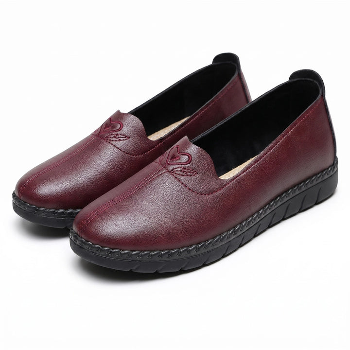 Evelyn Soft Sole Flats - Color:Red;Size:35