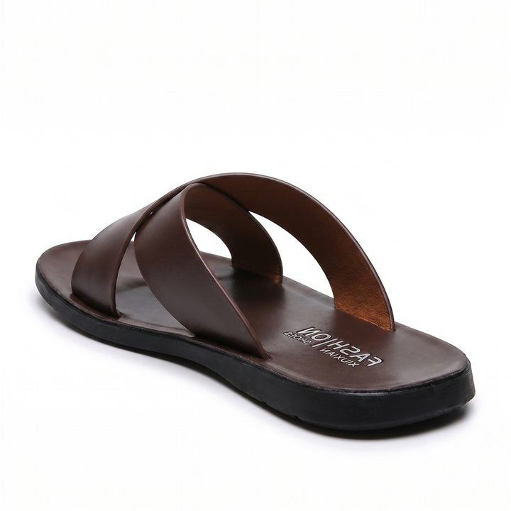 Brown Hudson Leather Slides 2