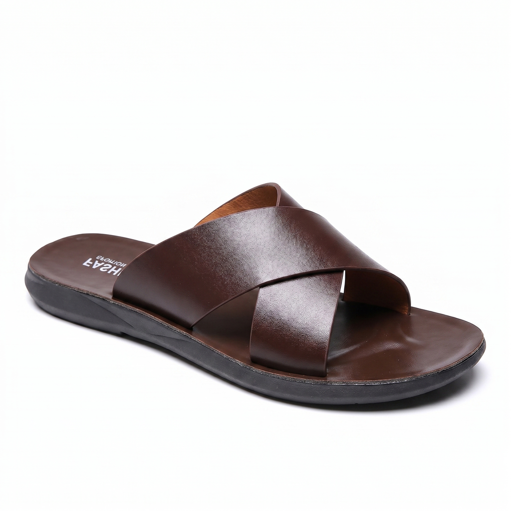 Brown Hudson Leather Slides 4