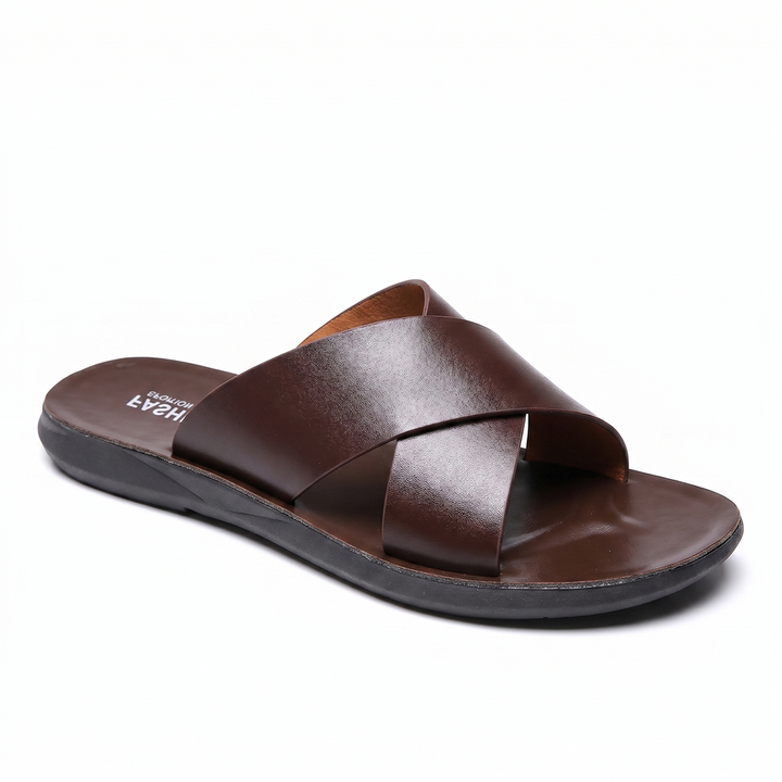 Brown Hudson Leather Slides 4