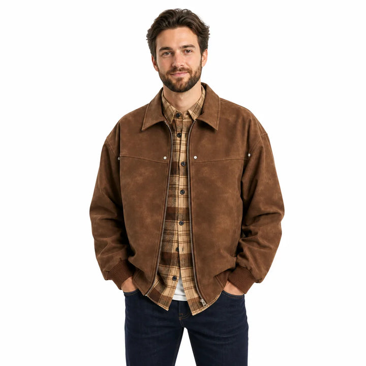 Men's Brown Forrester Relaxed Zip Jacket