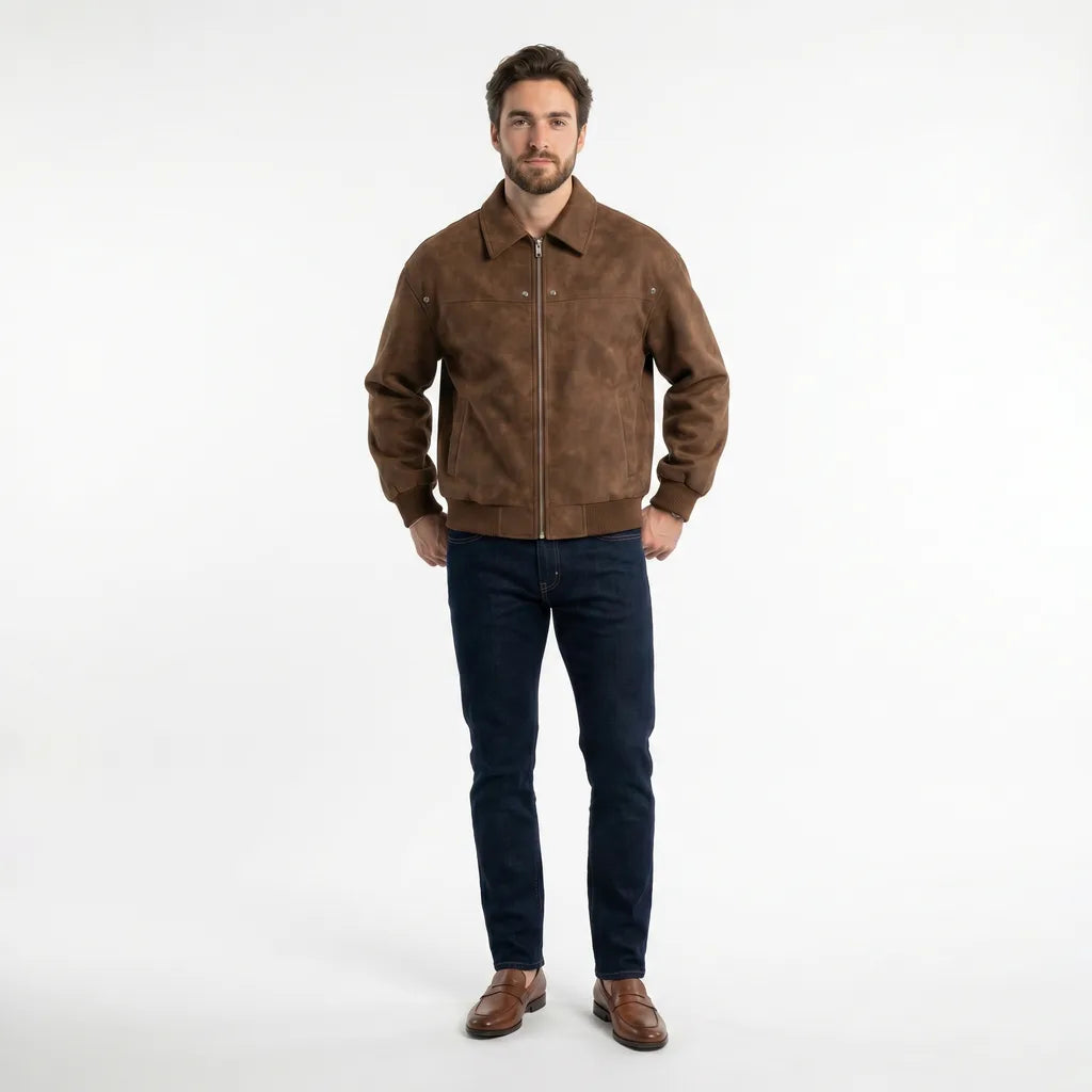 Men's Brown Forrester Relaxed Zip Jacket