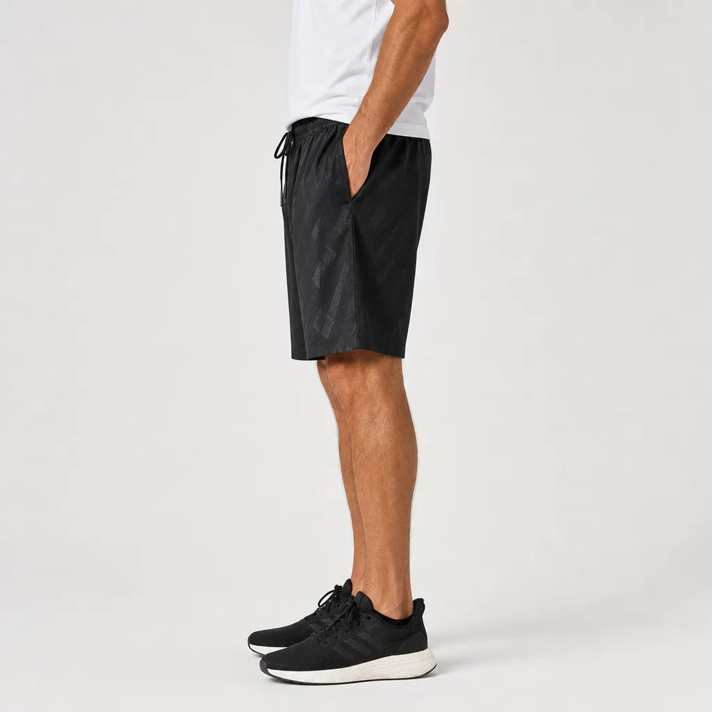 Men's Black Atlas Printed Beach Shorts
