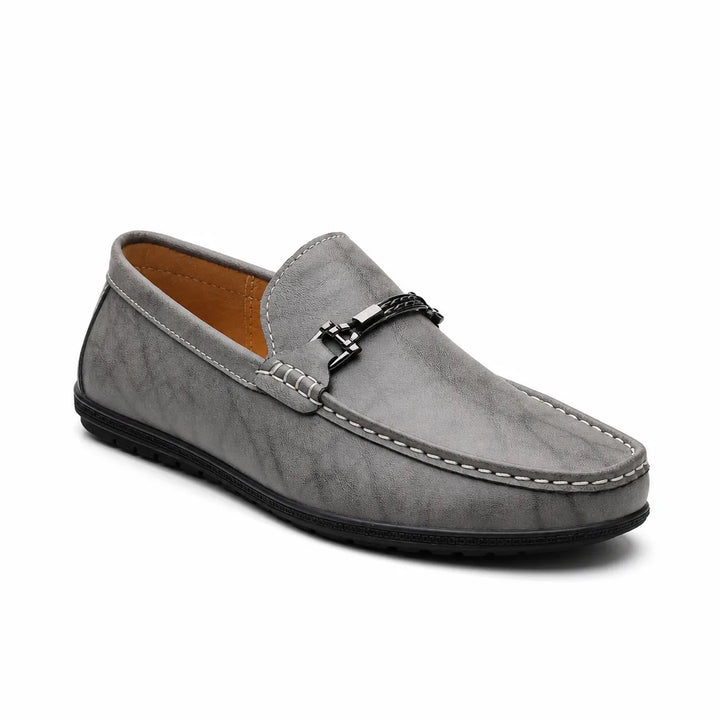 Men's Gray Declan Leather Driving Loafers