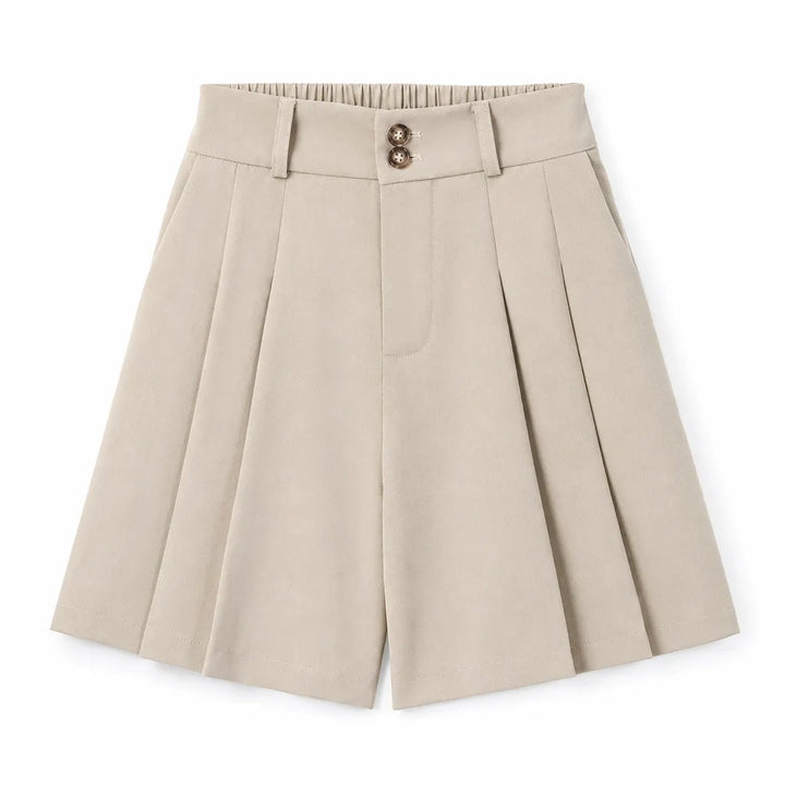 Gabriella High Waist Shorts - Color:Beige;Size:XS