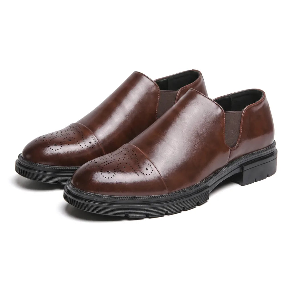 Garrick Slip-On Shoes - Color:Brown;Size:38