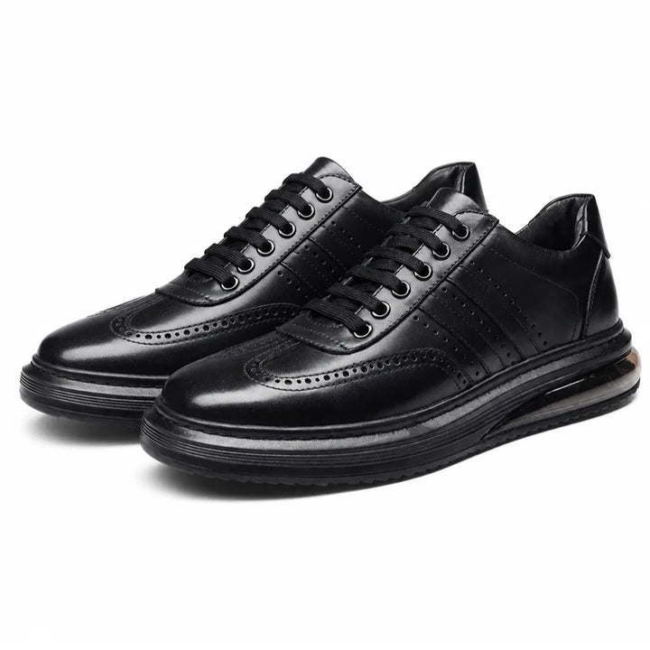 Geoffrey Leather Brogue Derbies - Color:Black;Size:38