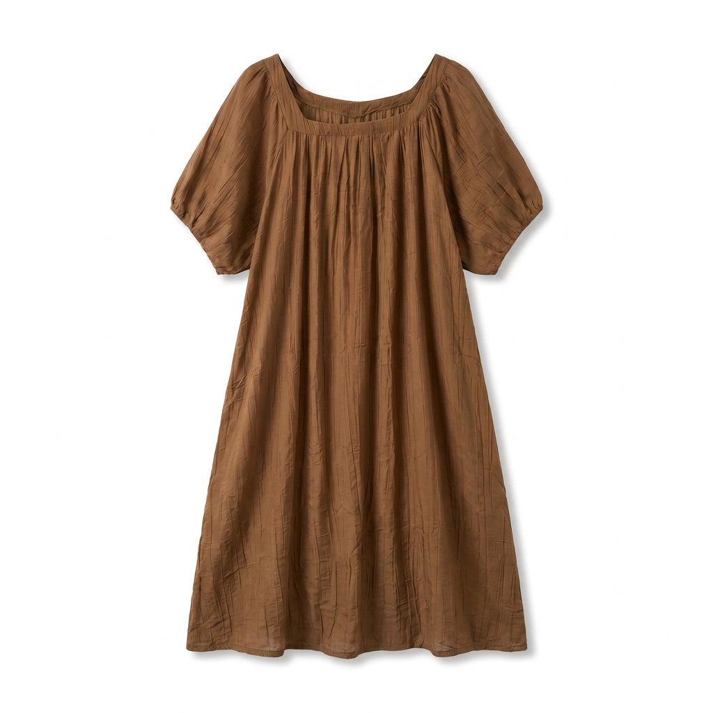 Georgia Tencel Dress - Color:Brown;Size:2XL