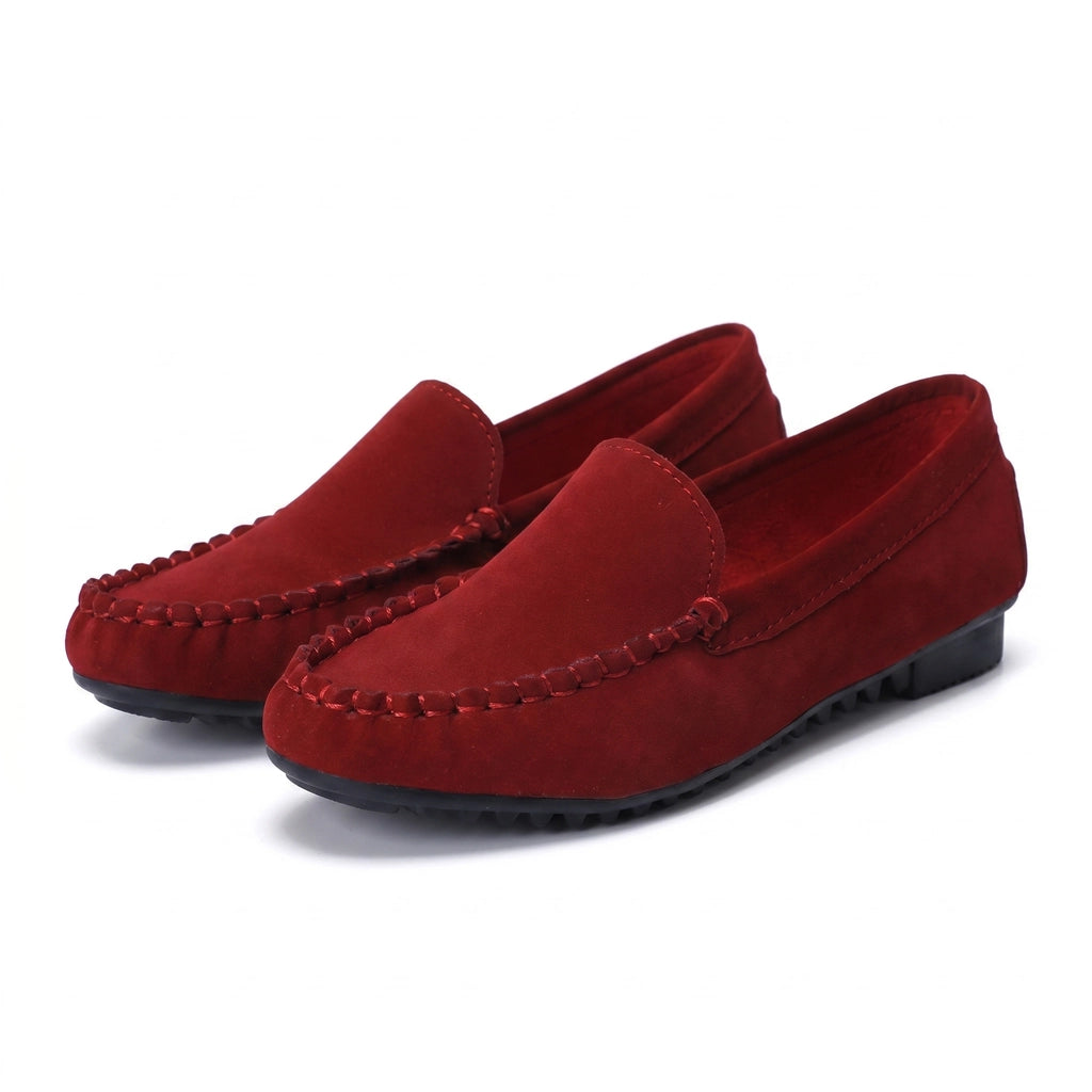 Ginerva Suede Loafers  - Color:Red;Size:35