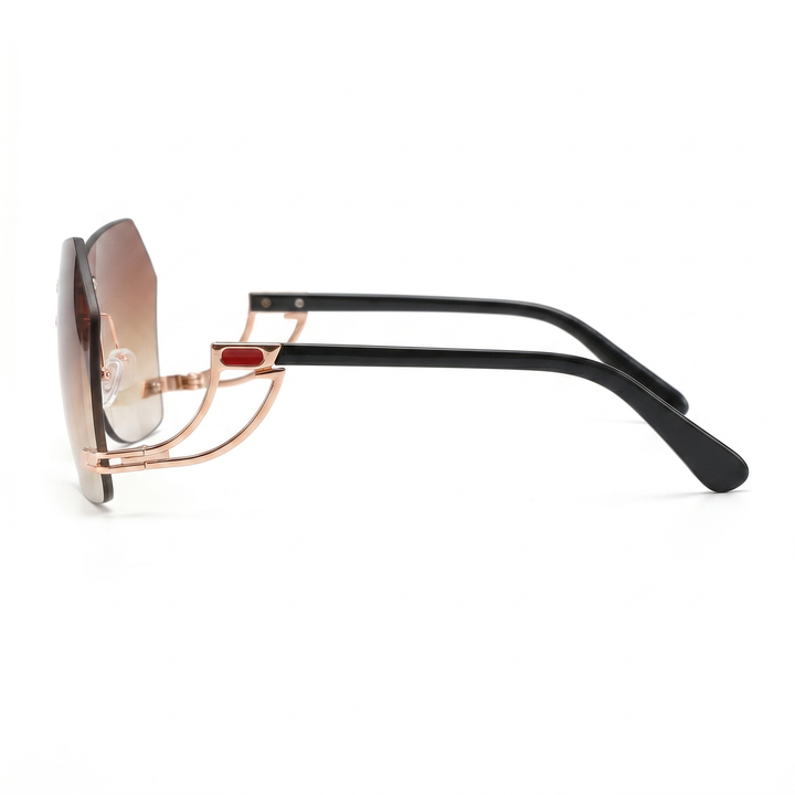 Gold / Gradient Brown Sienna Rimless Geometric Shades 3