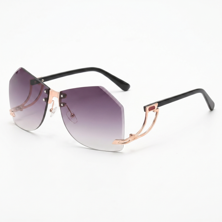 Gold / Gradient Grey Sienna Rimless Geometric Shades 1