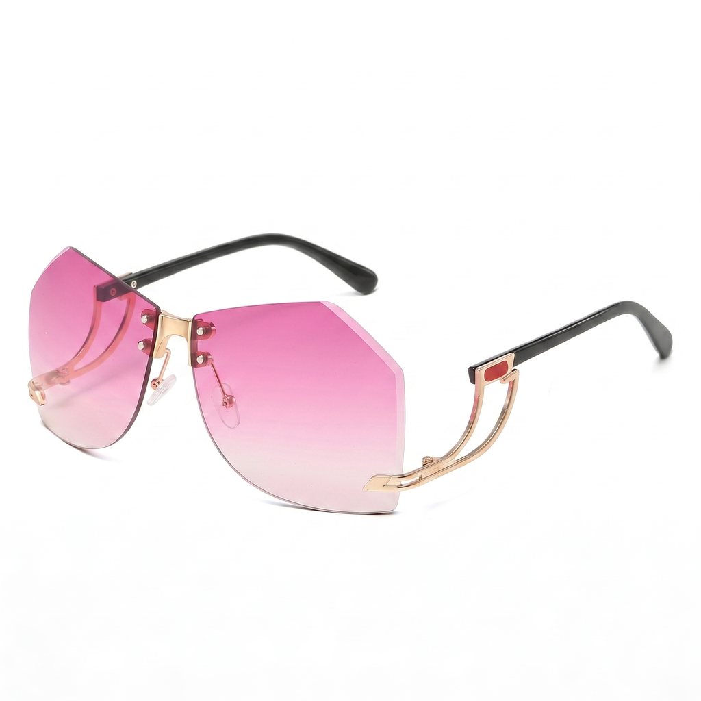 Gold / Gradient Purple Sienna Rimless Geometric Shades 1