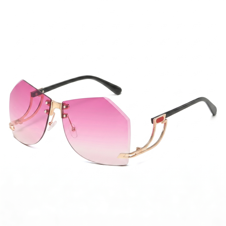 Gold / Gradient Purple Sienna Rimless Geometric Shades 1