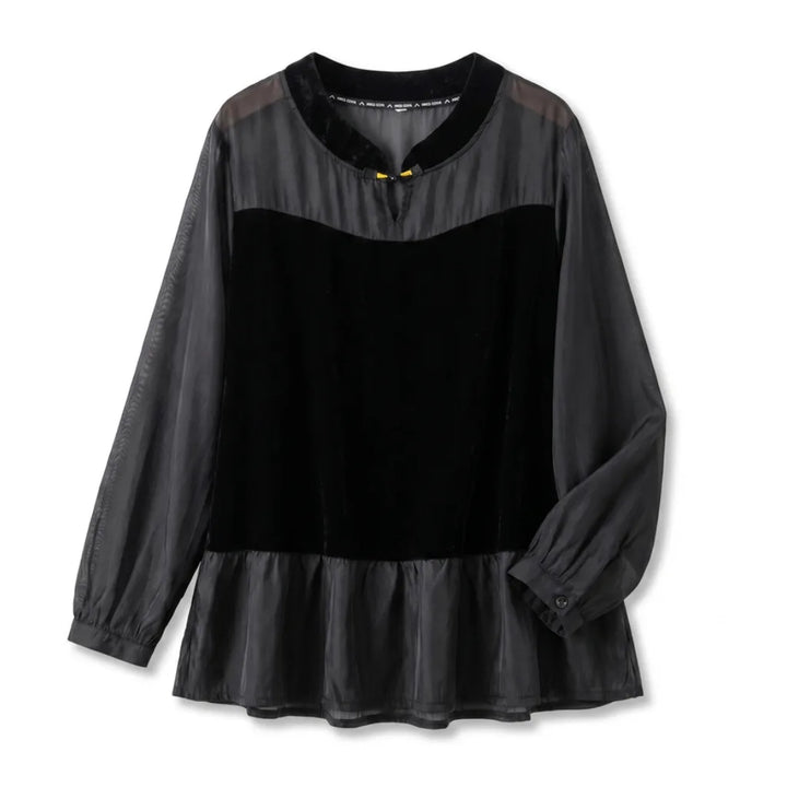 Grace Long Sleeve Blouse - Color:Black;Size:M