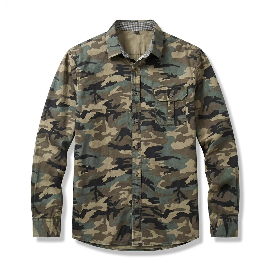 Adrian Camo Overshirt - Color:Green;Size:S