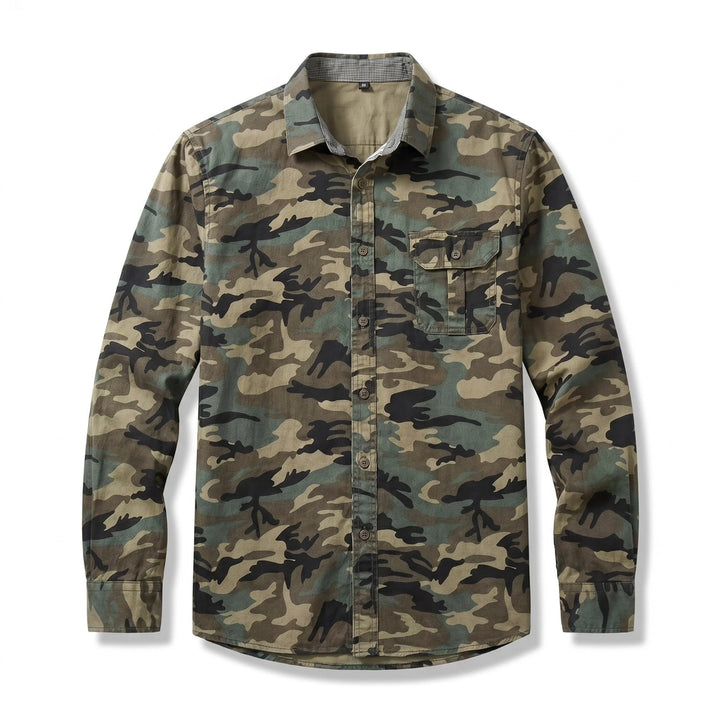 Adrian Camo Overshirt - Color:Green;Size:S