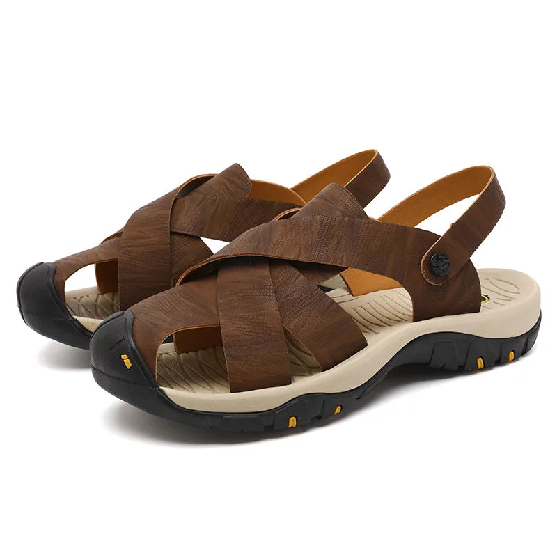 Grizzly Leather Trail Sandals - Chestnut