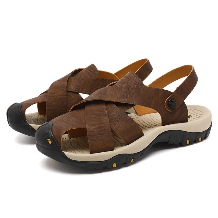 Grizzly Leather Trail Sandals - Chestnut