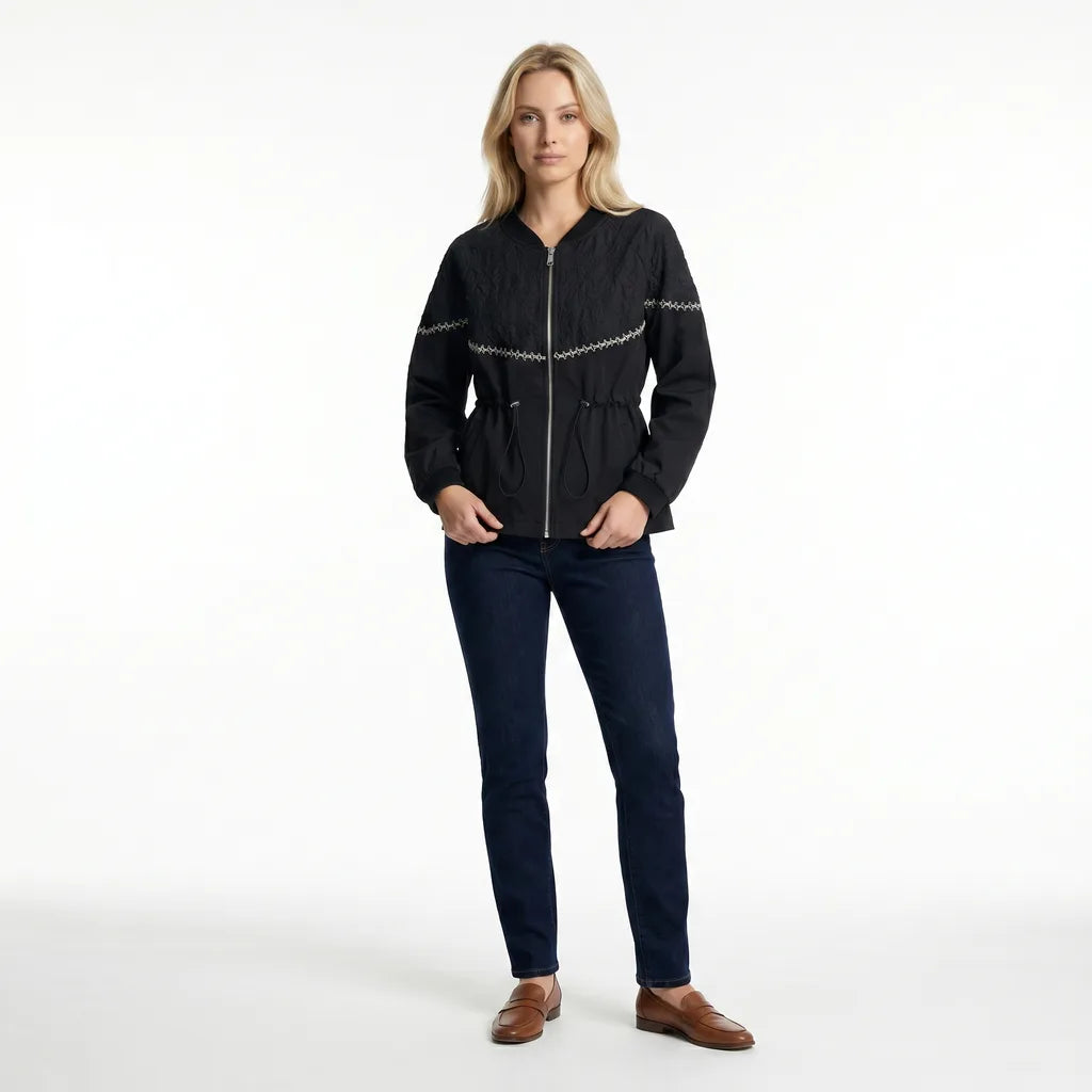 Women's Black Nova Loose Fit Windbreaker