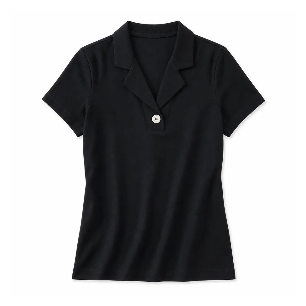 Hannah Polo Shirt - Color:Black;Size:S