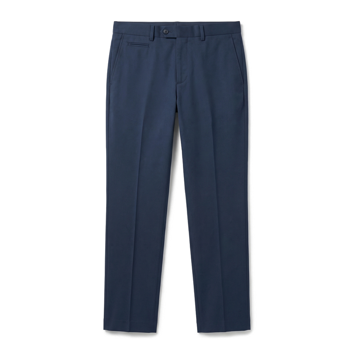Harrison Cotton Straight Trousers - Color:Mid-weight Navy;Size:29