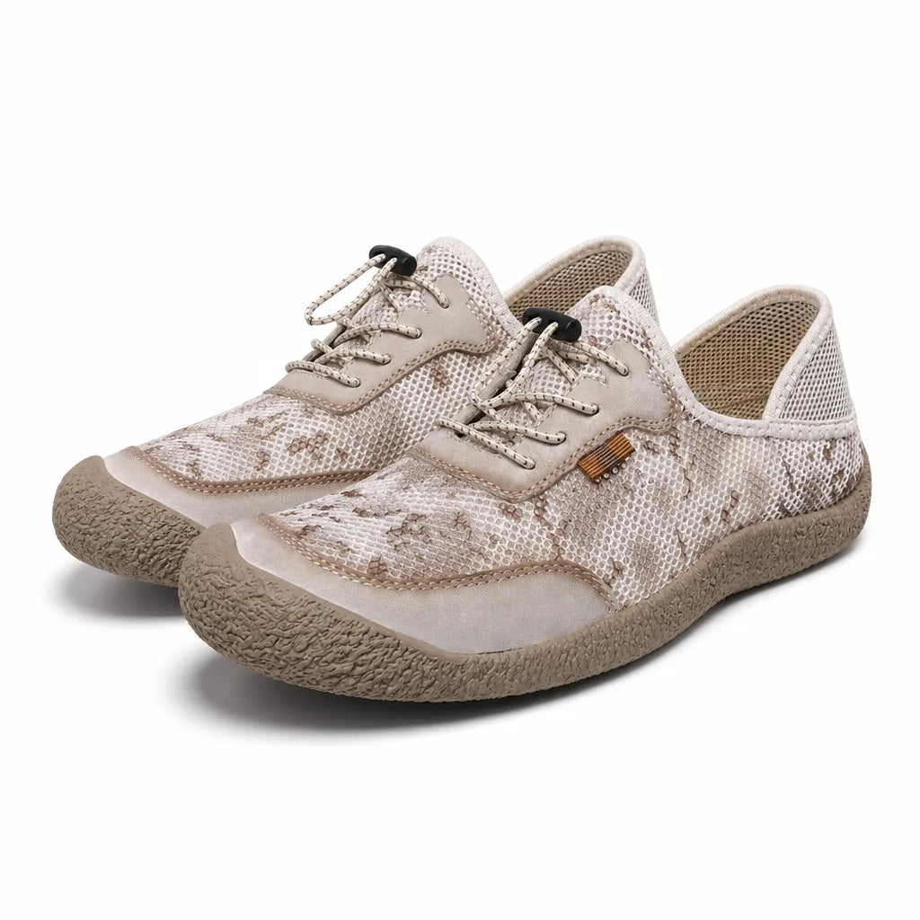 Men's Beige Leo Breathable Slip Ons