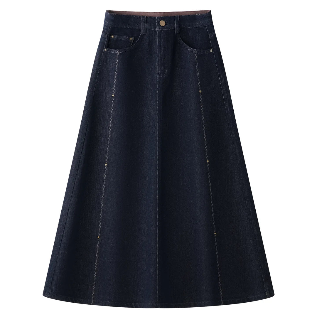 Hazel Denim Skirt - Color:Blue;Size:XS