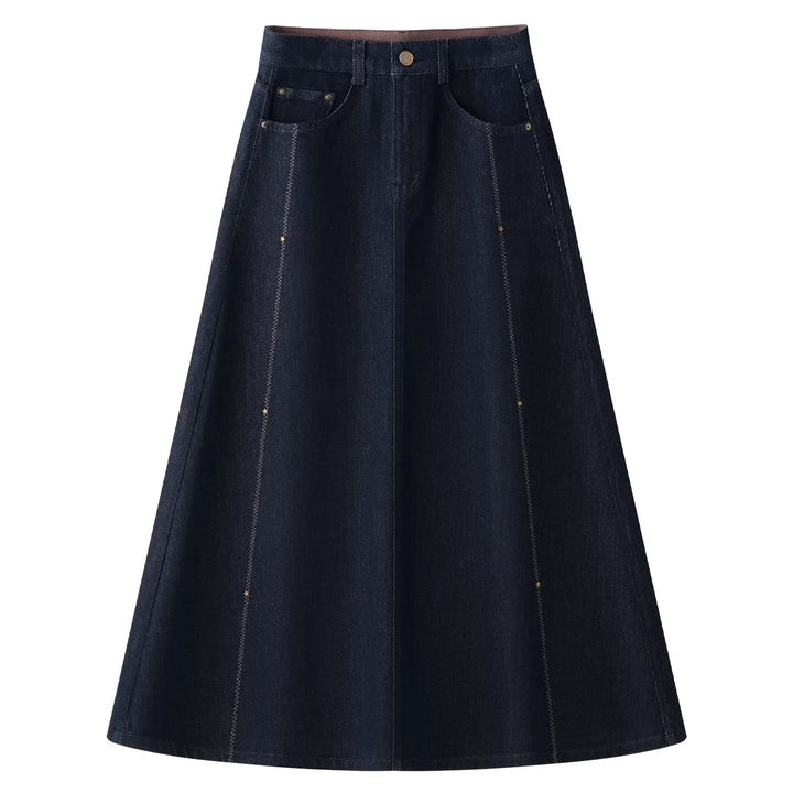 Hazel Denim Skirt - Color:Blue;Size:XS