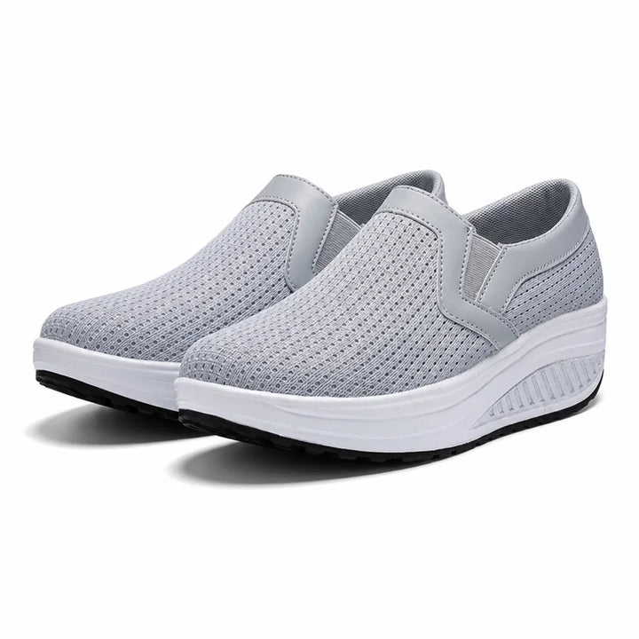 Hazel Rocker Slip-Ons - Color:Gray;Size:35