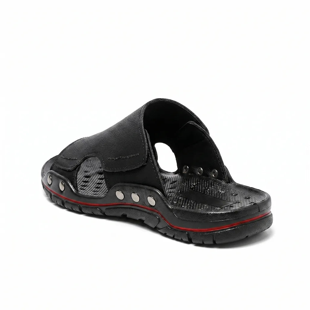 8233 Black Beale Leather Beach Sandals 4