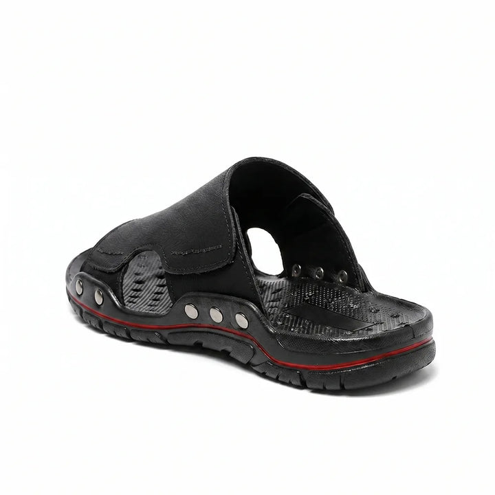 8233 Black Beale Leather Beach Sandals 4