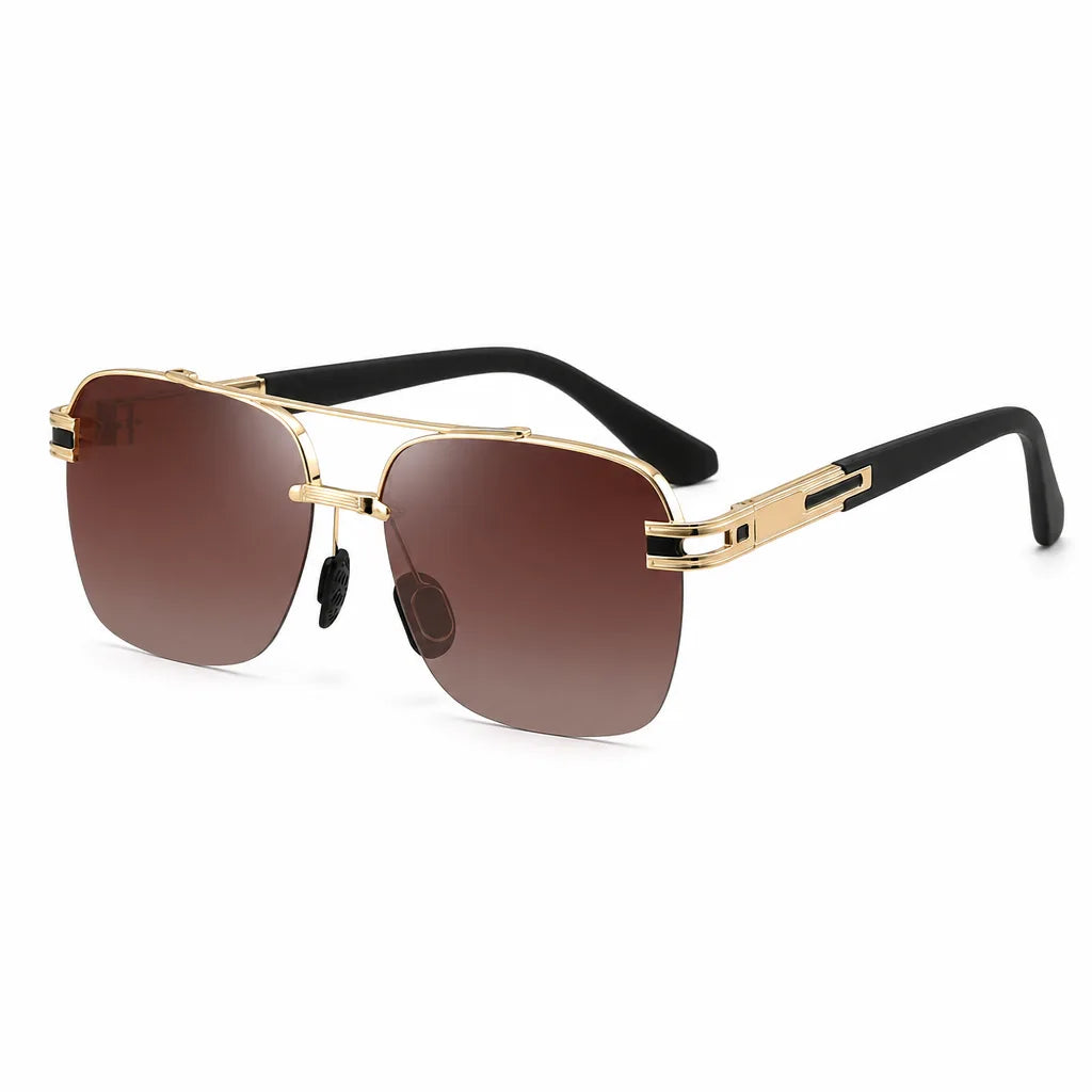 Men's Gray Lena Polarized Half-Rim Shades