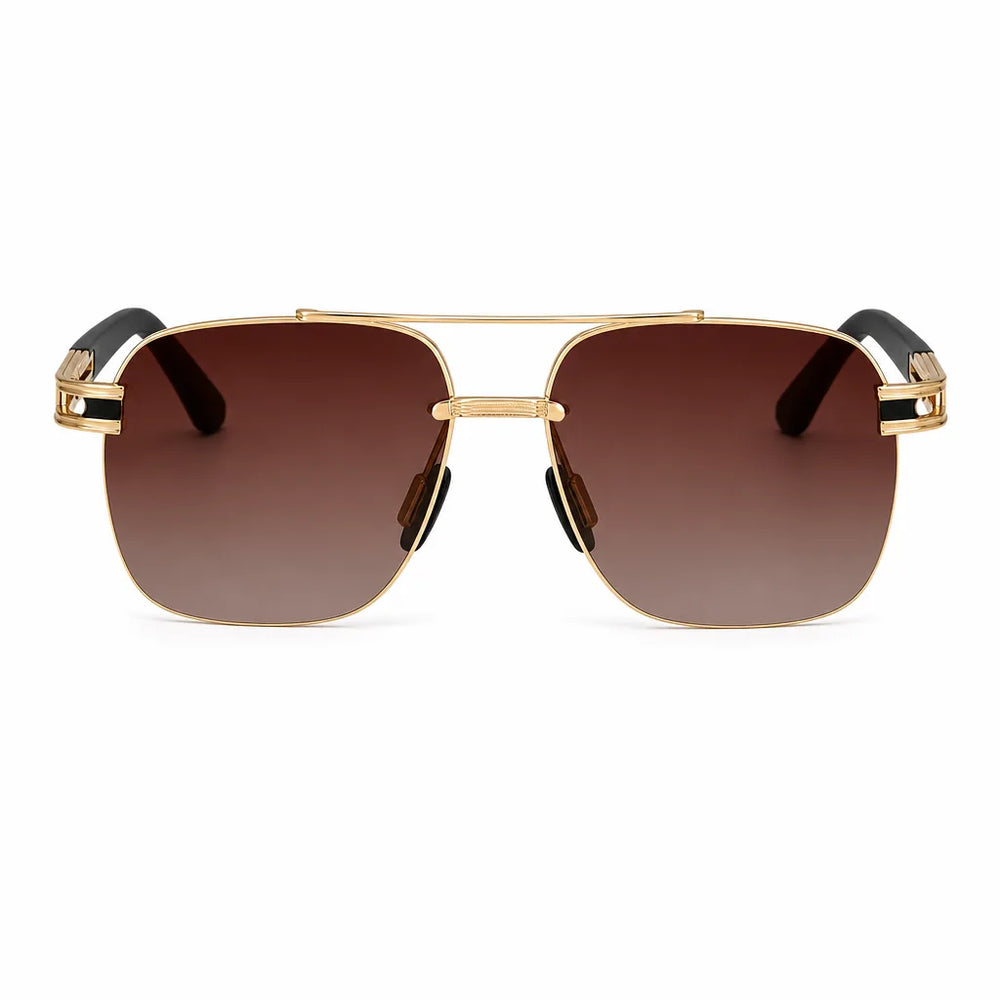 Men's Gray Lena Polarized Half-Rim Shades