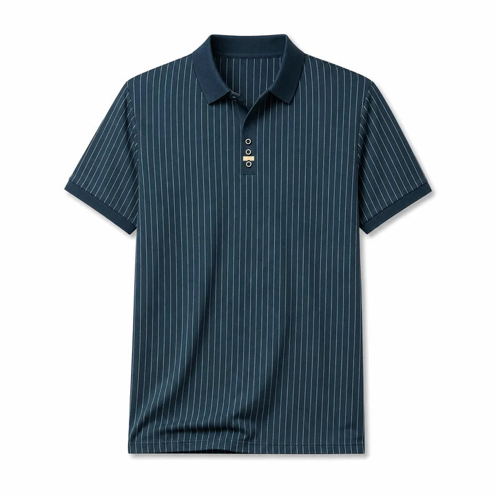 Henry Striped Polo Shirt - Color:Blue;Size:M