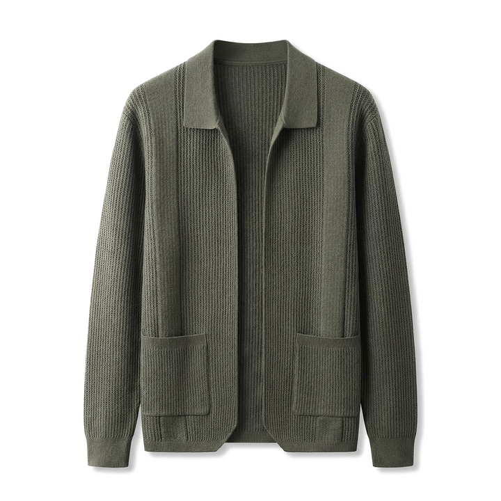 Hudson Knit Cardigan - Color:Khaki;Size:L