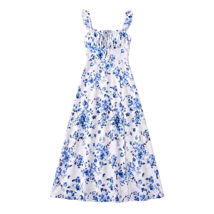 Isabella Floral Maxi Dress - Color:Blue;Size:XS